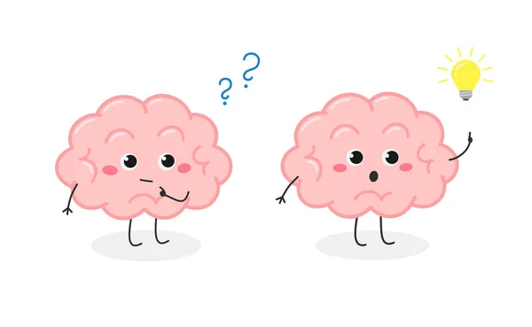 Sevimli insan beyin organı karakter bulma çözümü — Stok Vektör