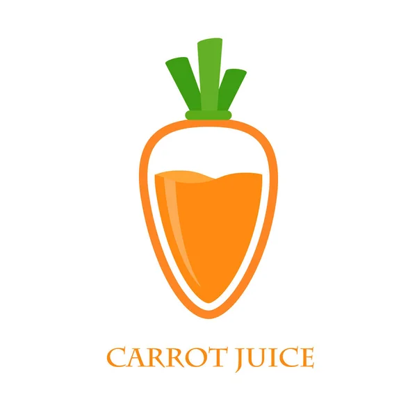 Färsk morot juice logotyp design vektor illustration — Stock vektor