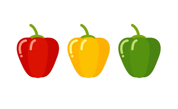 Vector set of bell peppers flat design — Stock Vector