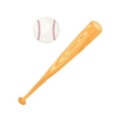 Beyzbol sopası ve top düz stil