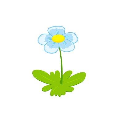 Çizgi film stili vektör illüstrasyonunda güzel çiçek