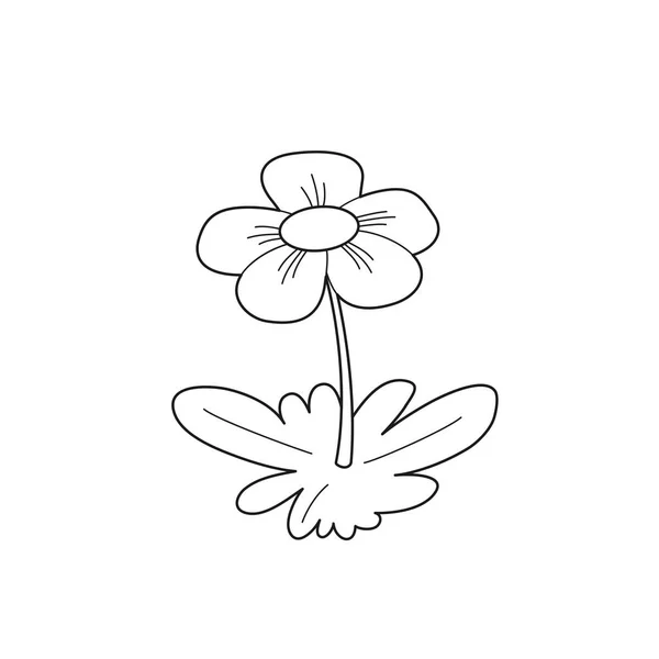 Belle illustration vectorielle de contour de fleur — Image vectorielle