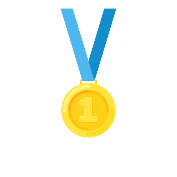 Kampioen gouden medaille met nummer een — Stockvector