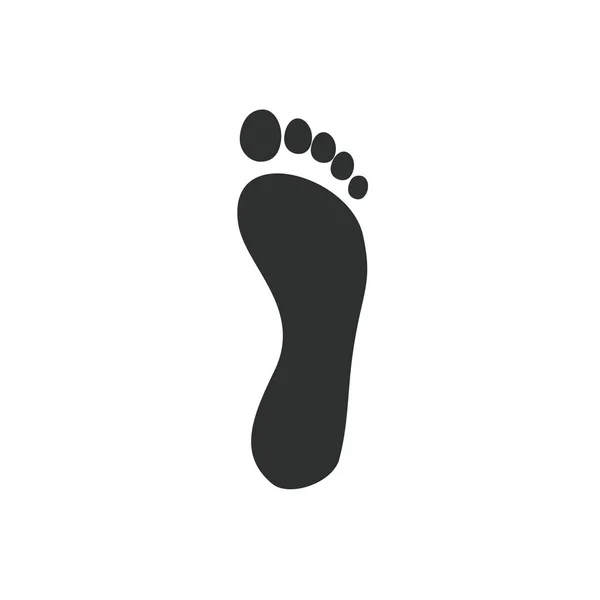 Fotavtryck enkel ikon mänsklig naken fot avtryck — Stock vektor
