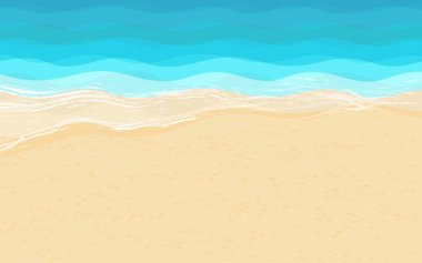 Marine background with sandy seashore and sea clipart