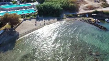 Katragaki sahilinin, Tragaki 'nin, Zakynthos' un, Yunanistan 'ın hava manzarası