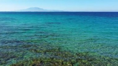 Katragaki sahilinin, Tragaki 'nin, Zakynthos' un, Yunanistan 'ın hava manzarası