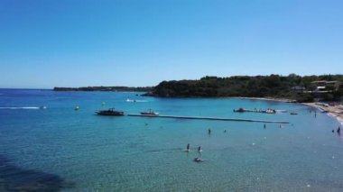 Katragaki sahilinin, Tragaki 'nin, Zakynthos' un, Yunanistan 'ın hava manzarası