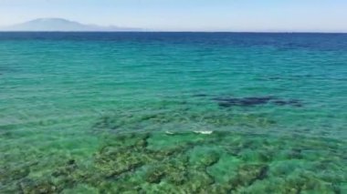 Katragaki sahilinin, Tragaki 'nin, Zakynthos' un, Yunanistan 'ın hava manzarası