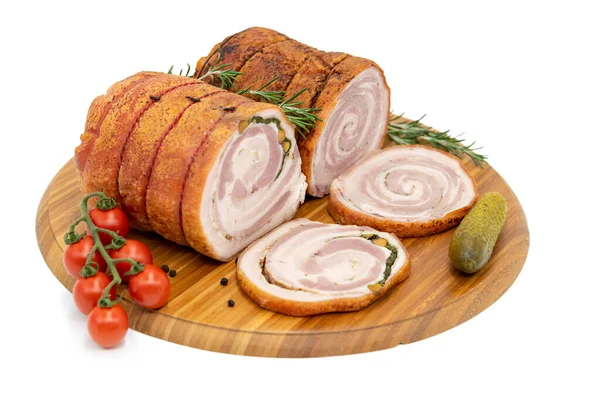 Asado de Porchetta laminado casero con varias hierbas —  Fotos de Stock