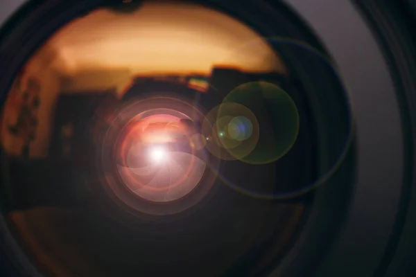 Lente Câmera Com Reflexos Lentes — Fotografia de Stock