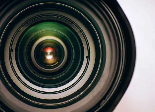 Lente Câmera Com Reflexos Lentes — Fotografia de Stock