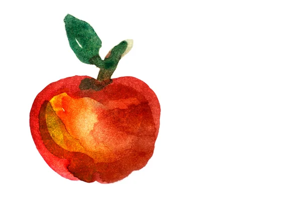 Apple malowane akwarela — Zdjęcie stockowe