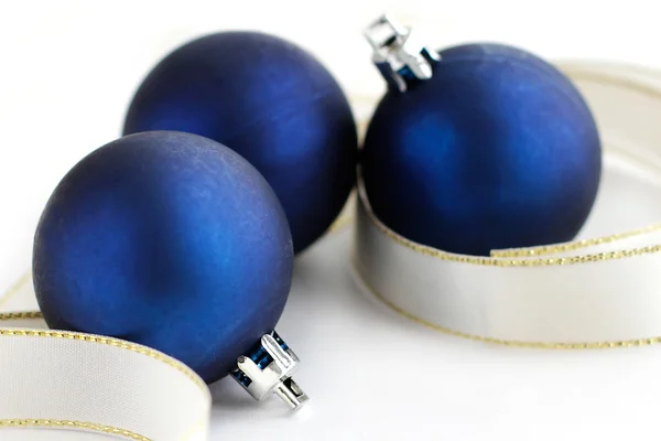 Blue Christmas bollar närbild — Stockfoto