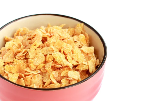 Corn flakes in bowl closeup — Stock Photo, Image