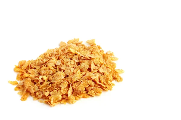 Heap of corn flakes on white background — Stock Photo, Image