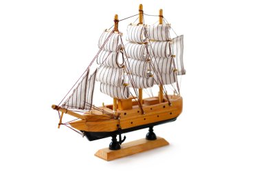 Toy Ship on white background clipart