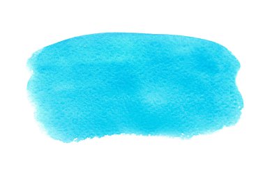 Beyaz arka plan üzerine turkuaz suluboya
