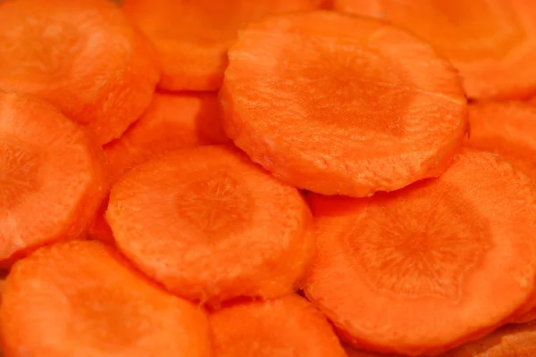 Fresh carrots cut into slices