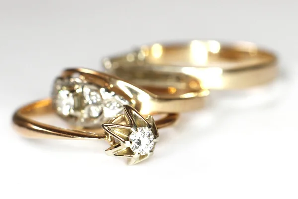 Diamond rings close-up — Stock Photo, Image