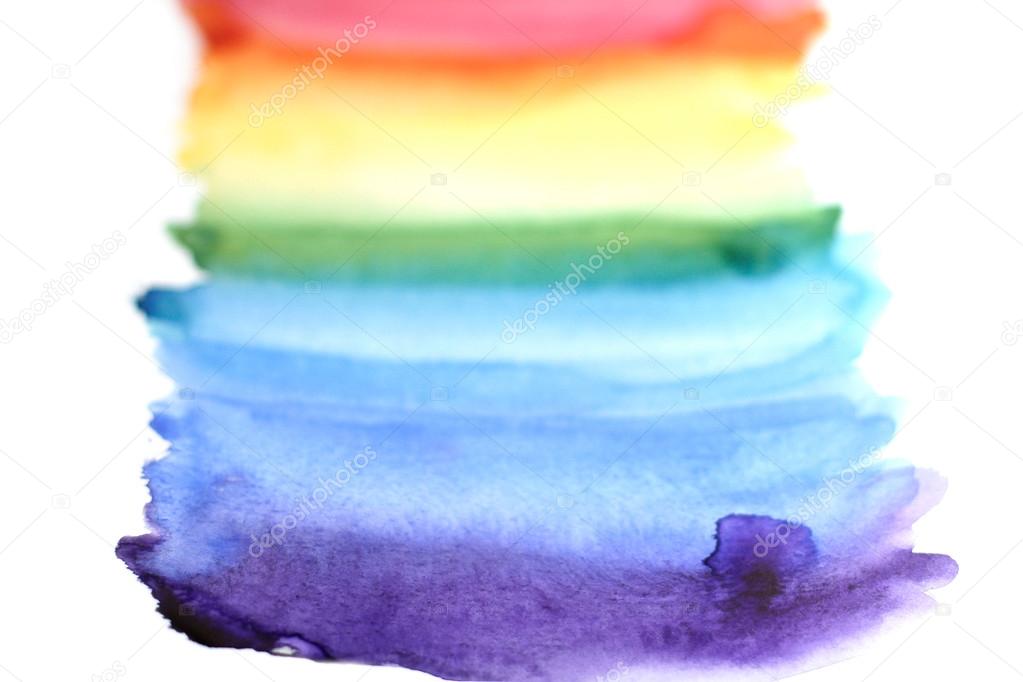 Rainbow drawing in watercolor