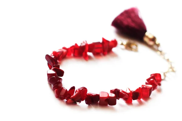 Garnet bracelet for fashionable women — Stock Photo, Image