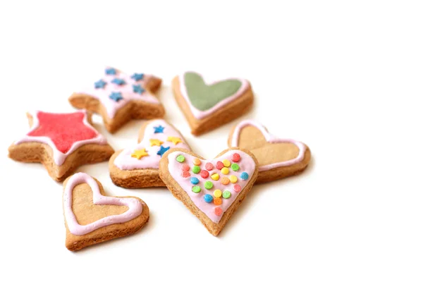 Красочные печенье домашнее на белом фоне — стоковое фото