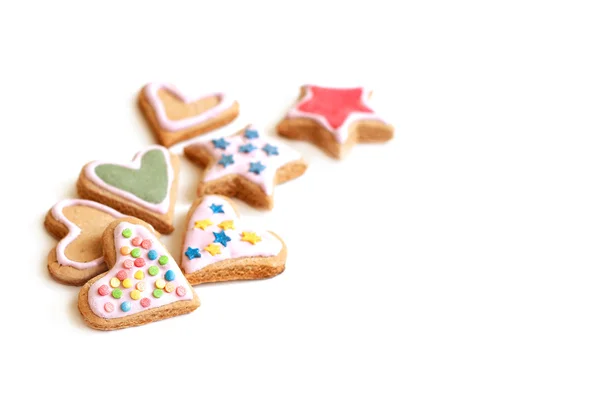 Multicolored cookies on white background — Stock Photo, Image