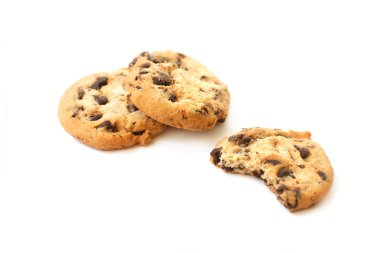 Isırıldı çikolatalı kurabiye ve tüm tanımlama bilgileri