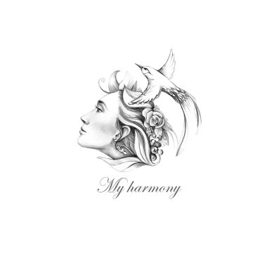 Grafiksel bahar çiçekli kalem çizimleri.