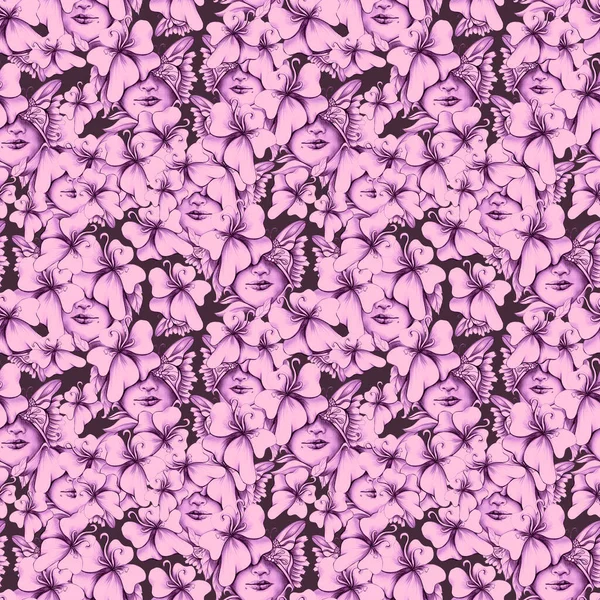 Gráfico Primavera Floral Conjunto Esboços Lápis — Fotografia de Stock