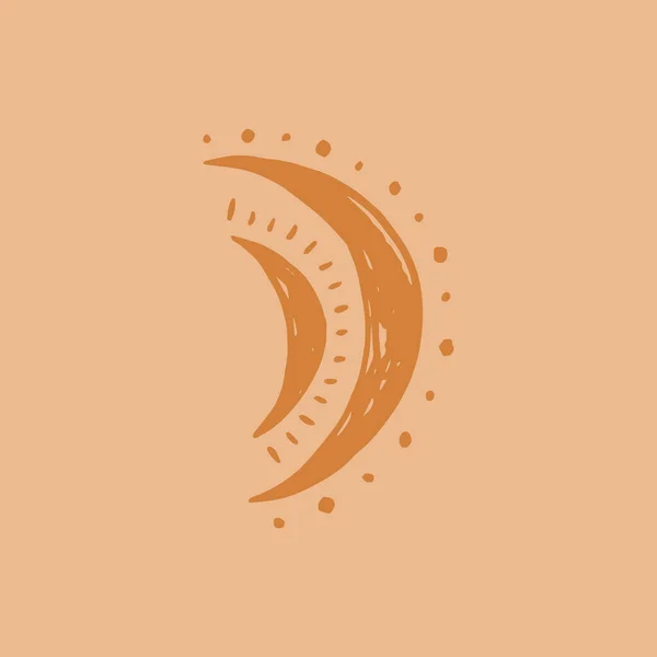 Arte de la luna dibujado a mano, estilo de boceto moderno — Vector de stock