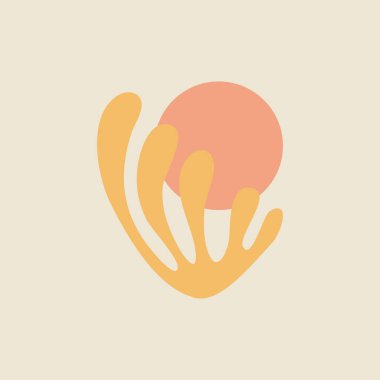 Modern sanat soyut çiçek kompozisyonu. Çağdaş tasarım.