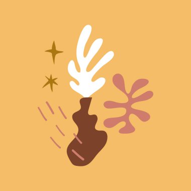 Modern sanat soyut çiçek kompozisyonu. Çağdaş tasarım.