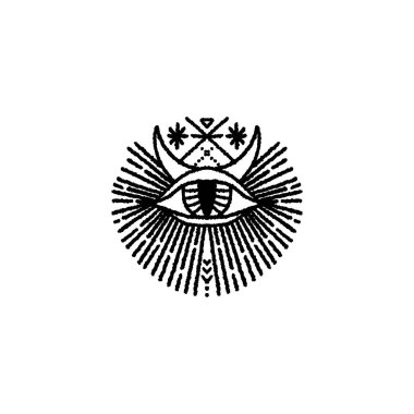 Halk totemi büyülü, sıkıntılı sanat sembolü ya da etiketi