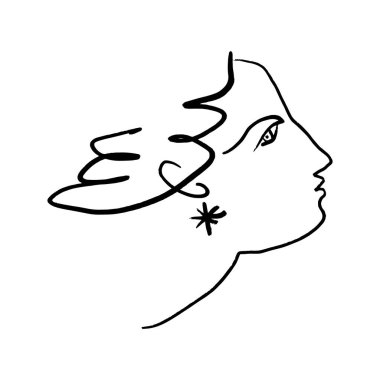 Minimalist yüz, fırça mürekkebi, duvar resimleri ve daha fazlası için iyi..