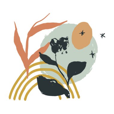 Modern sanat soyut çiçek kompozisyonu. Çağdaş tasarım. Ev minimalist posteri.