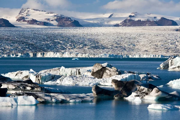 Iceberg Nella Laguna Del Ghiacciaio Jokulsarlon Sulla Costa Meridionale Dell — Foto Stock