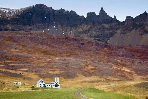 Venkovské Farmářské Budovy Poblíž Akureyri Severním Islandu — Stock fotografie