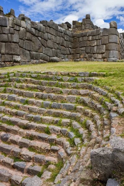 Inca Kőműves Munka Sacsayhuamanban Cusco Közelében Peruban Dél Amerikában — Stock Fotó