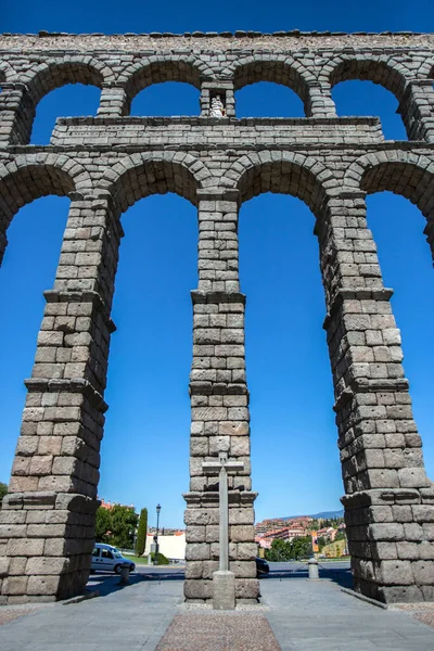 Akwedukt Rzymski Segowii Środkowej Hiszpanii — Zdjęcie stockowe