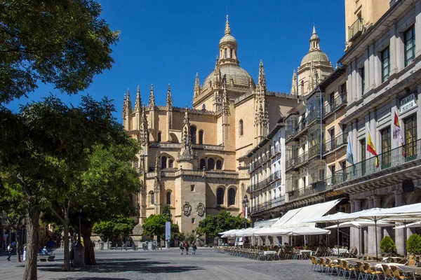 Segovia Španělsko Katedrála Segovia Pochází Roku 1525 Městě Segovia Regionu — Stock fotografie