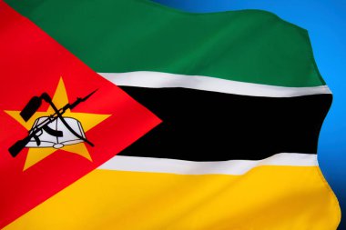 Mozambik bayrağı 1 Mayıs 1983 tarihinde kabul edilmiştir. Namluya süngü takılmış bir AK-47 resmi var ve dünyada silah taşıyan tek ulusal bayrak.. 