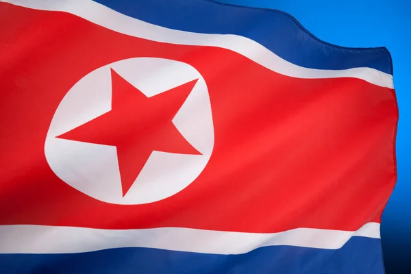 Flag North Korea Adopted September 1948 National Flag Ensign Isolationist — Stock Photo, Image