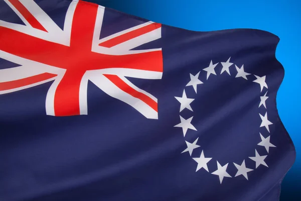 Εθνική Σημαία Του Νησιού Κουκ Στον Νότιο Ειρηνικό Αστέρια Αντιπροσωπεύουν — Φωτογραφία Αρχείου
