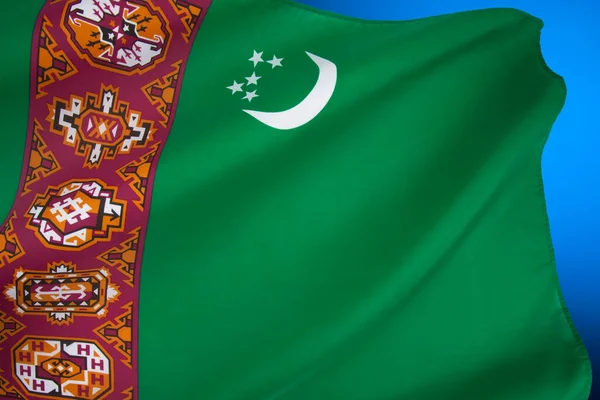 Die Nationalflagge Turkmenistans Wurde Januar 2001 Nach Der Unabhängigkeit Von — Stockfoto