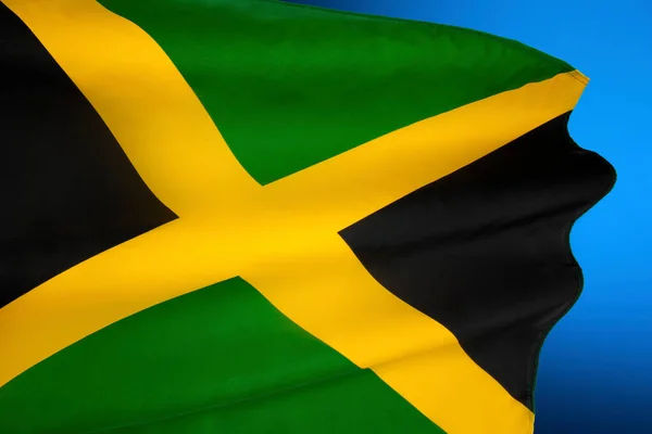 牙买加国旗于1962年8月6日 即牙买加独立日 Jamaica Independence Day 获得独立 脱离受英国保护的西印度群岛联邦 Federation West Indies — 图库照片