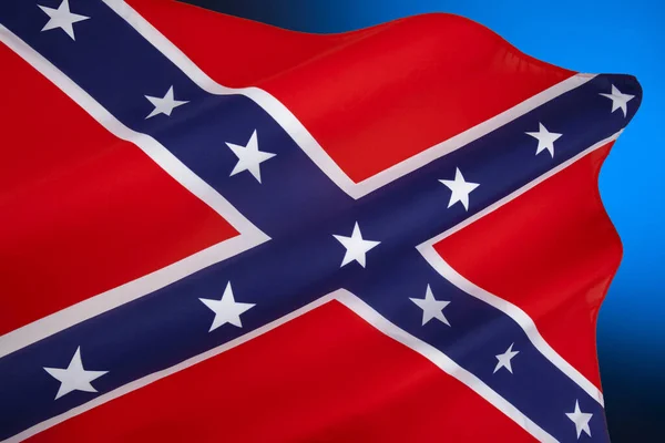 Una Variante Rectangular Bandera Batalla Cuadrada Del Ejército Confederado Pesar —  Fotos de Stock