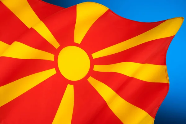 Flaga Narodowa Republiki Macedonii — Zdjęcie stockowe