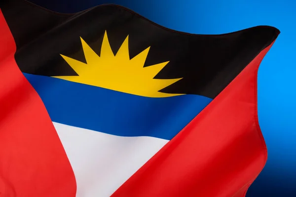 Bandeira Nacional Antígua Barbuda Data Conquista Autogoverno 1967 Sol Nascente — Fotografia de Stock